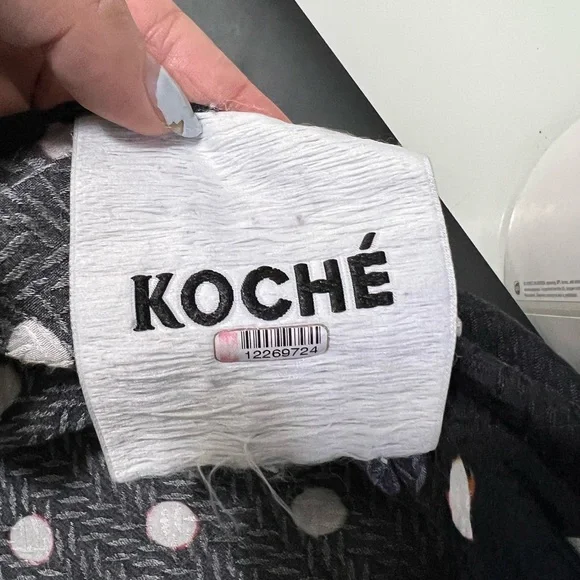 Koché Black Polka Dot Panel Dress Size 42 FR / 10 US $665